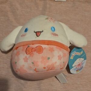 Cute Plush Toy with Pink and Cream Design